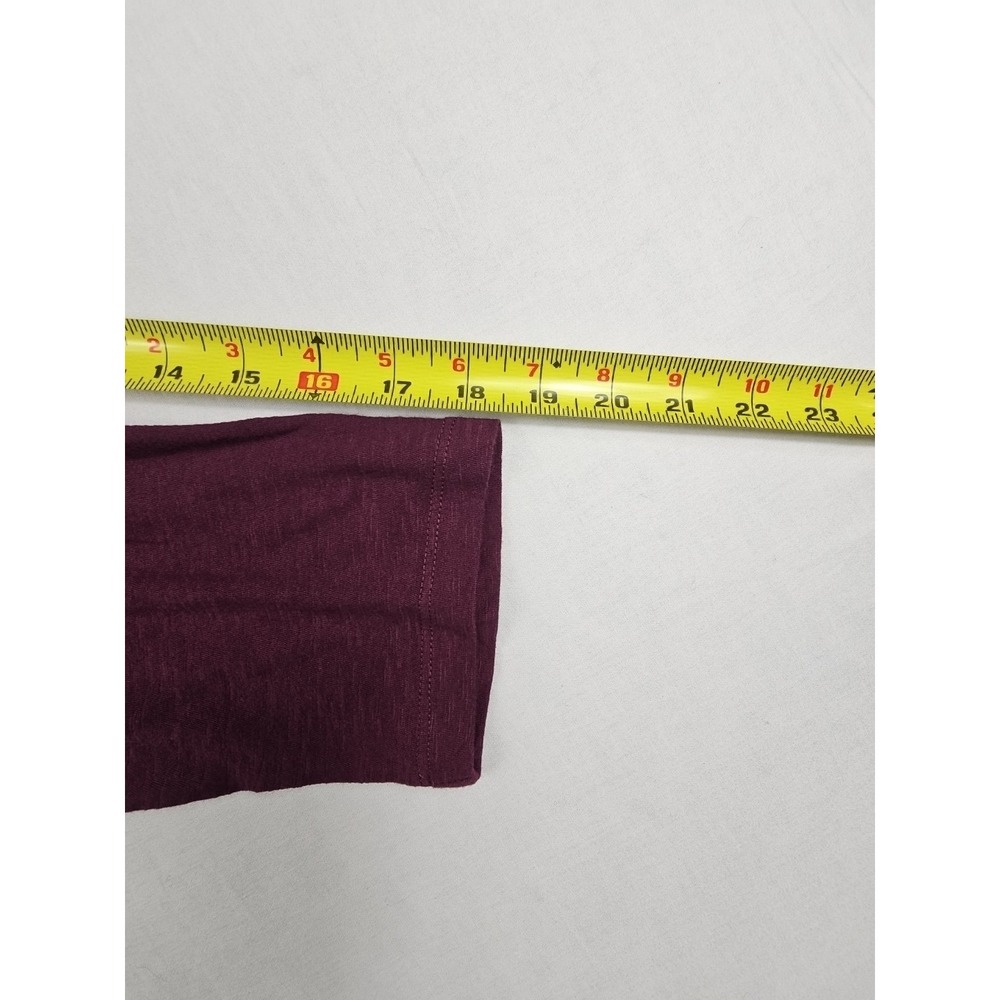LOFT JERSEY Sz XL PLUM BURGUNDY EMBROIDERED TULIPS FLOWERS 3/4 SLEEVE COTTON - Picture 8 of 9